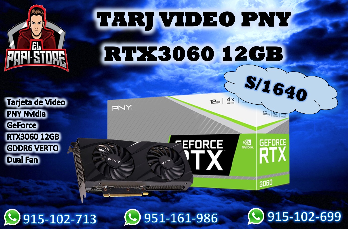 T.G RTX3060 PNY 12GB